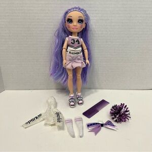 RAINBOW HIGH Violet Willow purple cheerleading doll cheerleader toy